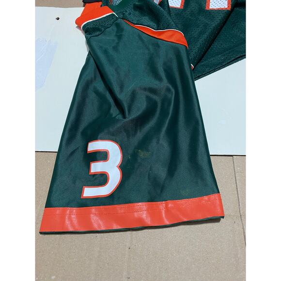 University of Miami Hurricanes #3 Jersey Nike Size Large Green Orange White - Picture 4 of 9